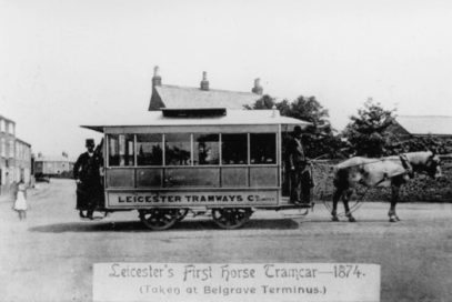 Horse-drawn Belgrave Tram at Belgrave terminus